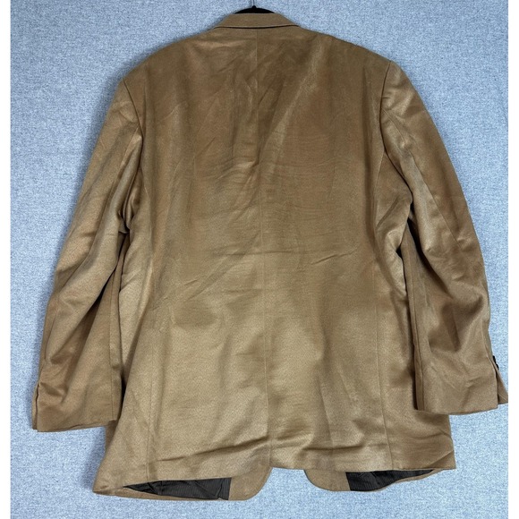 Chaps Ralph Lauren Blazer Mens 48L Camel Brown 3 Button Sport Coat Jacket Lined - Picture 2 of 16